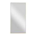 Deco 79 Wooden Room Wall Mirror Entryway Mirror with Thin Frame, Wall Mounted Mirror 18" x 1" x 36", Gold