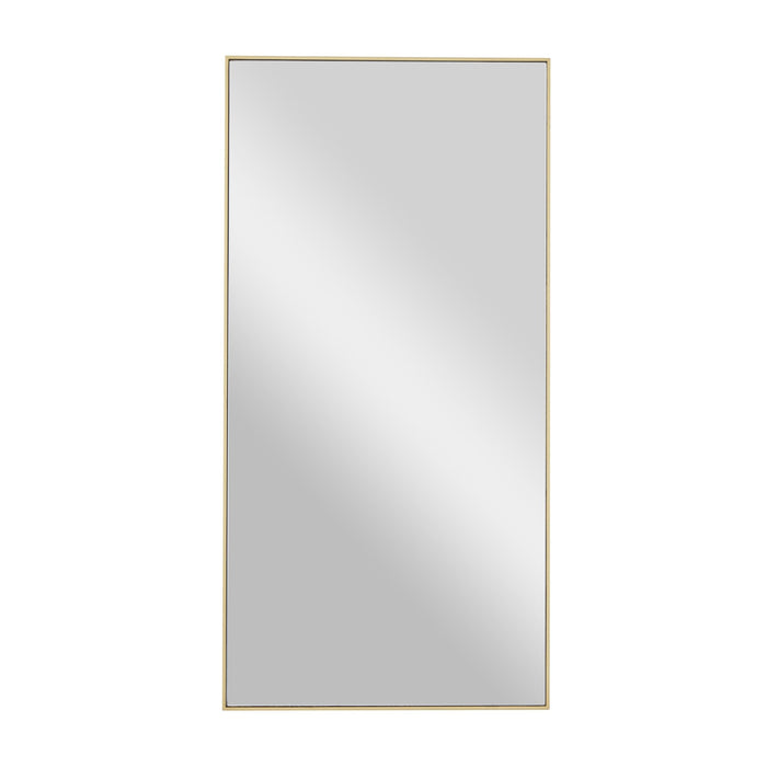 Deco 79 Wooden Room Wall Mirror Entryway Mirror with Thin Frame, Wall Mounted Mirror 18" x 1" x 36", Gold