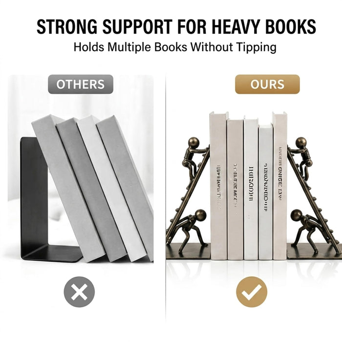 Decorative Bookends for Shelves, Modern Climbing Man Bookends