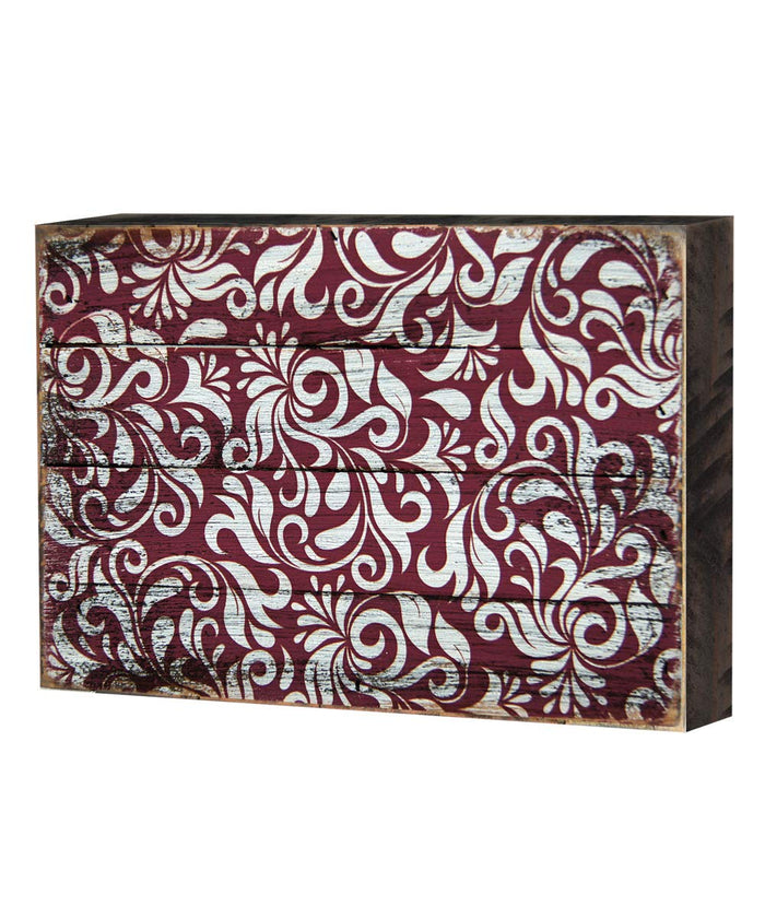 Designocracy 95001-18 Decorative Patterned Rustic Wooden Block Design Graphic Art