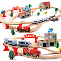 Electric Toddler Wooden Train Set Toy, 88 PCS Train Track Toys for 3 4 5 Years Old Kids, Boys and Girls