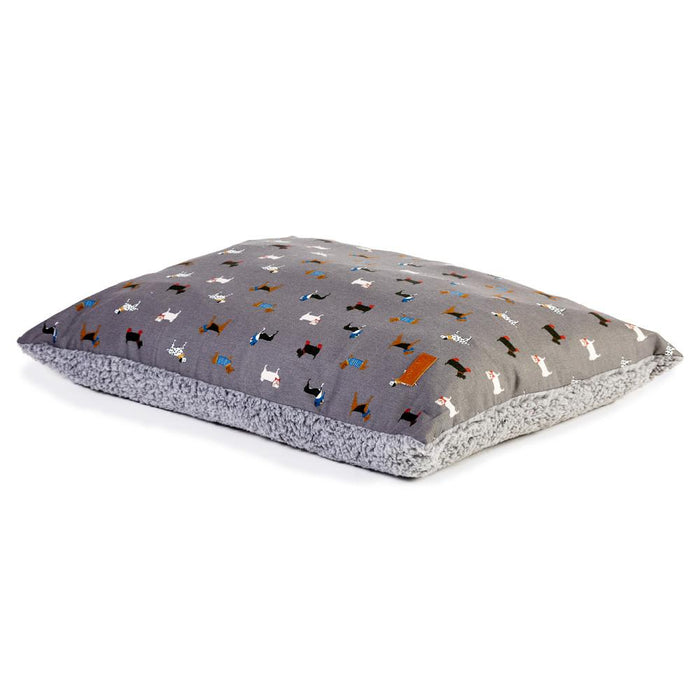 FatFace | Dog Slumber Bed | Marching Dogs Deep Duvet Mattress