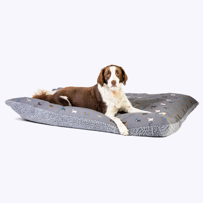 FatFace | Dog Slumber Bed | Marching Dogs Deep Duvet Mattress