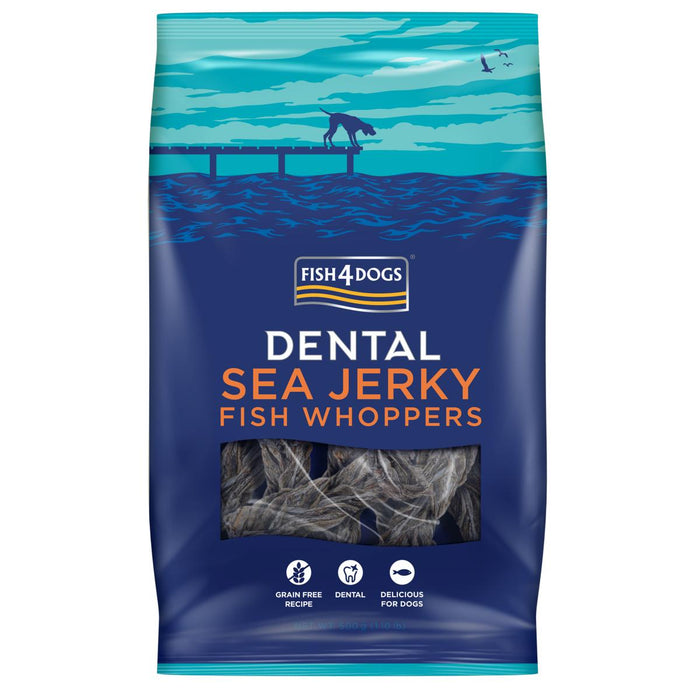 Fish4Dogs Sea Jerky Whoppers 100% White Fish Skins - 500g