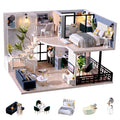 Flever Wooden DIY House Kit, Miniature with Furniture, Creative Craft Gift for Lovers and Friends (Satisfied Time)