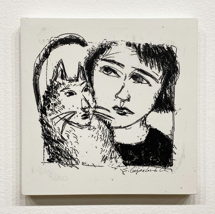 "Girl & Cat" by Stephanie Copoulos-Selle