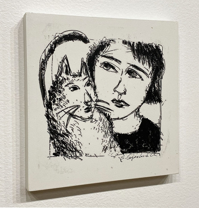 "Girl & Cat" by Stephanie Copoulos-Selle