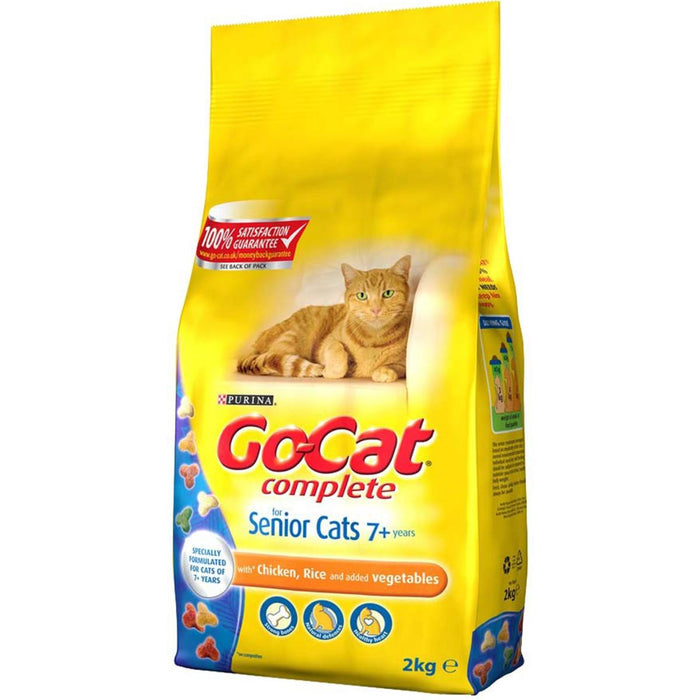 Go Cat | Dry Cat Food | Senior | Chicken, Rice & Vegetables - 2kg