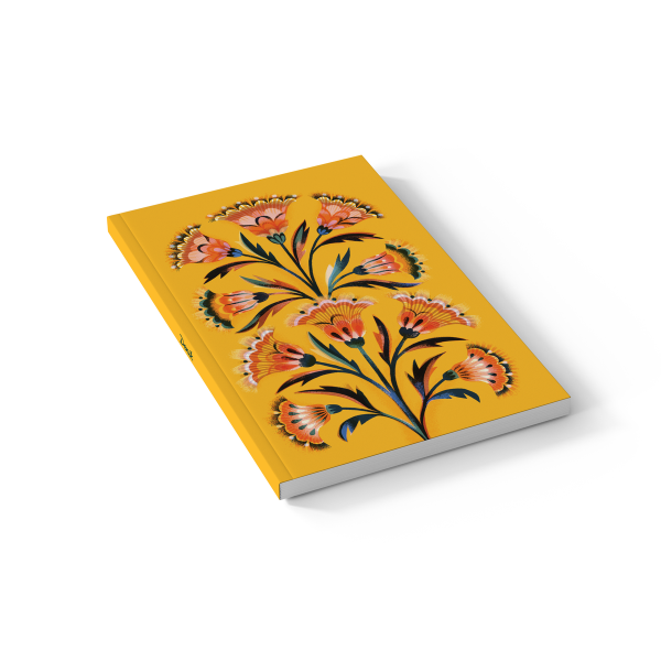 Golden Floral Soft Touch Classic Layflat Journal Notebook