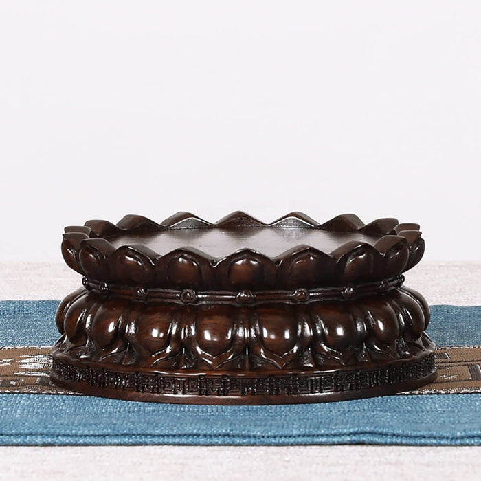 GOLDY&WENDY Chinese Wooden Rosewood Lotus Base Guanyin Buddha Statue Sculpture Pedestal Craft Display Stand