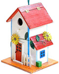 Hand-Painted Wooden Birdhouse with Flowers Outdoor Garden Decor by Bo Toys