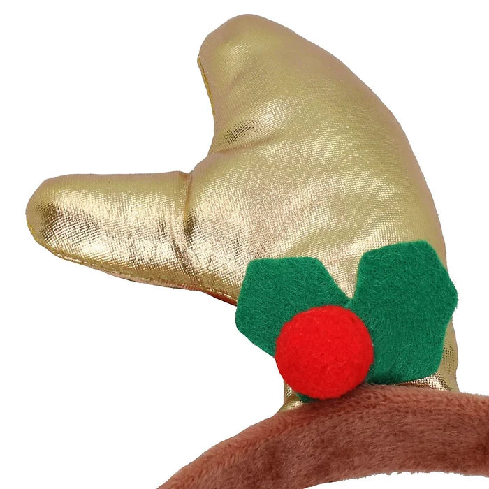 Holly and Robin Christmas Antler Headband | Festive Dog and Cat Accessory
