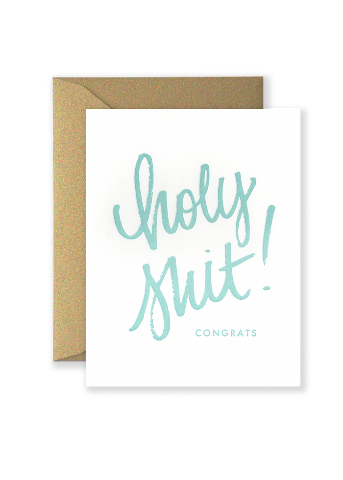 Holy Shit! Congrats Greeting Card