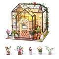 Insgen Greenhouse Booknook Kit, DIY Miniature Flower Dollhouse Building Set