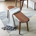 KEIKI Natural Oak 100% Solid Wood for Dining Bench Table Bench for Living Room 47.2"x 11.8"x16.1",Walnut