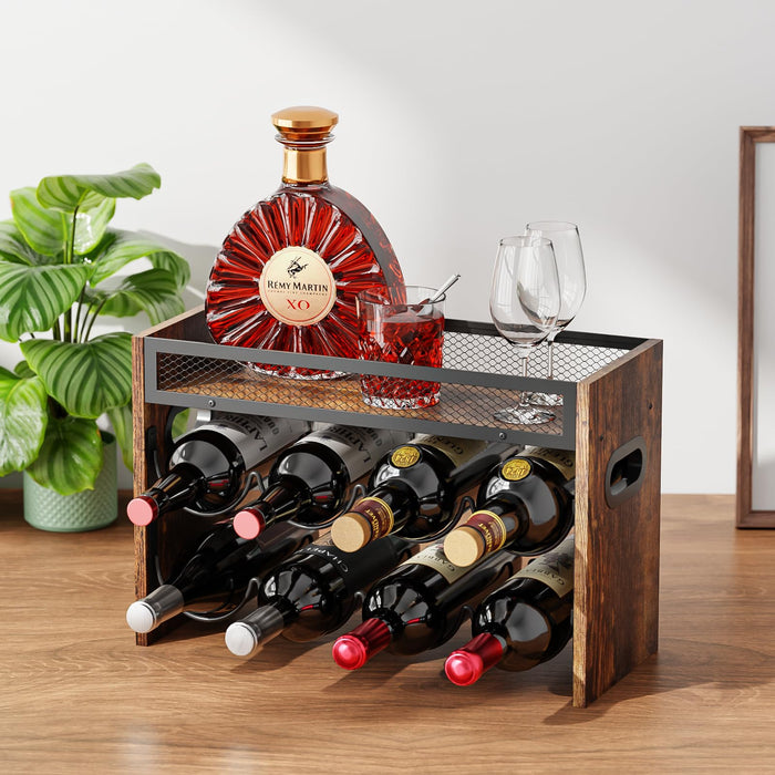 KLM 2-Tier Wine Rack, can Hold 8 Bottles.Suitable for Home Kitchens, Restaurants, Food Pantries, cabinets, and Bars.