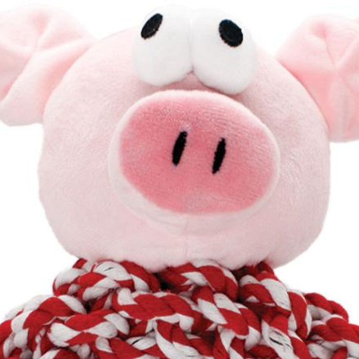 Knottie Ring Pig In Blanket -  Rope Dog Toy with Squeaker