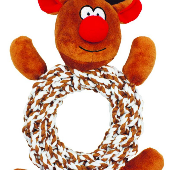 Close image of rope ring body in dog toy
