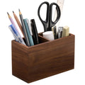 KORUA Walnut Pencil Holder (Double Slots) Wood Pen Holder for Desk