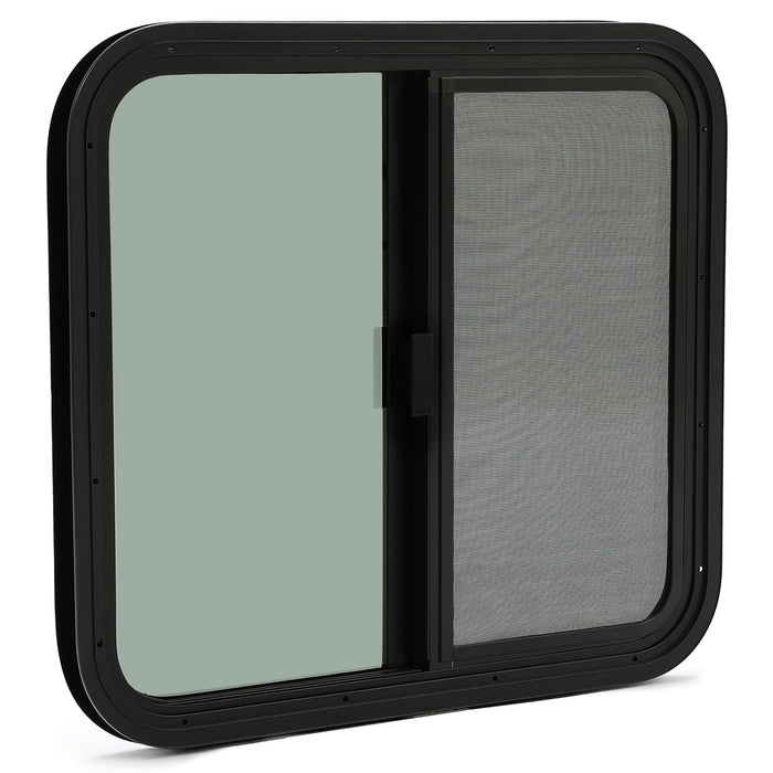 KUAFU RV Side Window Replacement, Teardrop Horizontal Slide, 24inx22in, Tinted Glass, Model GO-3648