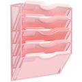 Kuntine.B Wall File Organizer Office Hanging Magazine Holder Wall File Organizer for Office Home (Pink, 5 Tier)