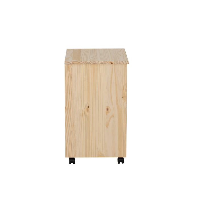 Linon Corinne Unfinished Wide Six Drawer Wooden Rolling Storage Cart