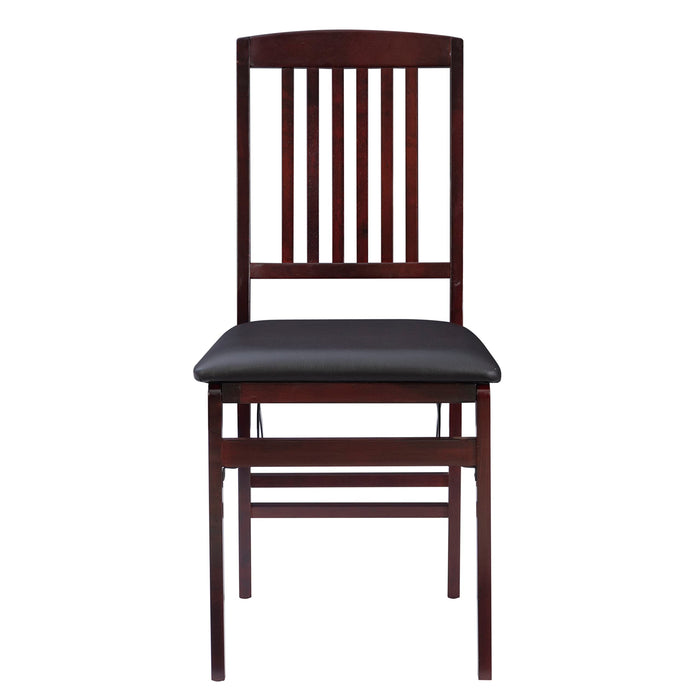 Linon Darwin Espresso Wood Mission Back Folding Chair in a Set of Two
