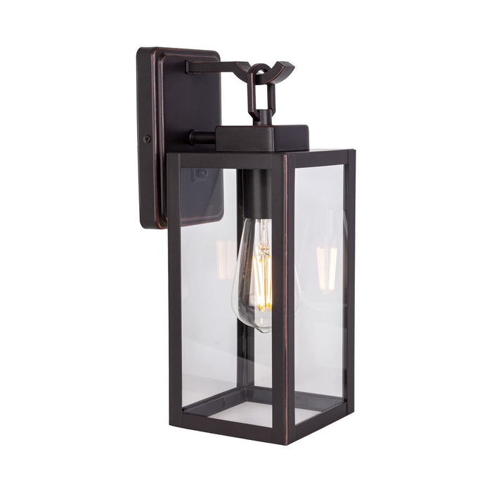 LIT-PaTH Outdoor Wall Lantern, E26 Max 60W, Anti-Rust Metal, Glass Shade, Oil Rubbed Bronze, Model LT-WL025, 1-Pack