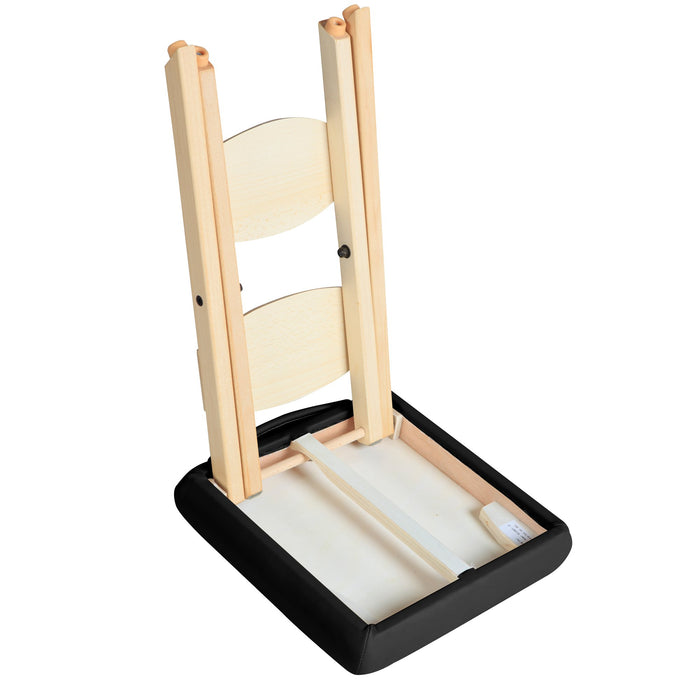 Master Massage Tables Lightweight Wooden Handy Folding Massage Stool, Black