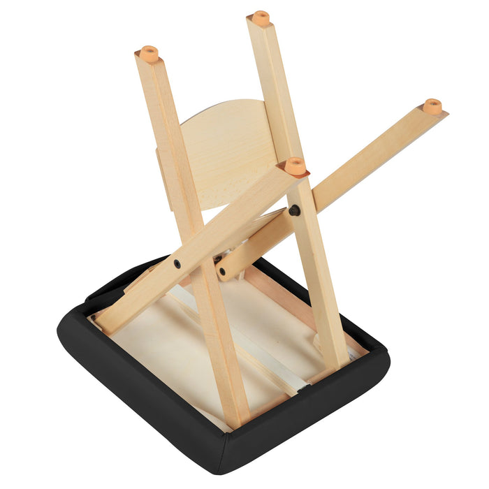 Master Massage Tables Lightweight Wooden Handy Folding Massage Stool, Black