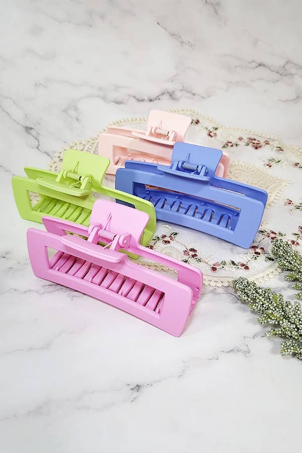 Matte Color Squared Hair Claw Clip