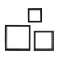 MELANNCO Floating Wall Square Cube Shelves for Bedroom, Living Room, Bathroom, Kitchen - Wood, Set of 3, Black
