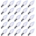 Minetom C7 LED Christmas Light Bulbs, Dimmable, Shatterproof, 25 Count, Pure White