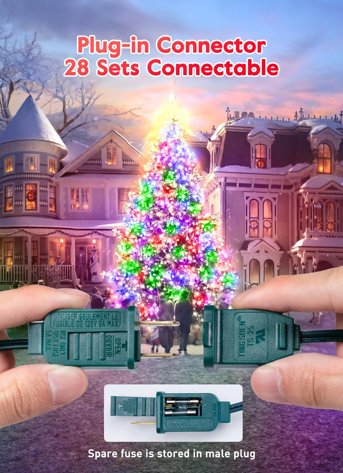 Minetom C7 LED Christmas String Lights, 25FT Multicolored, Connectable Vintage Decor, Model GYPC-O25LAU