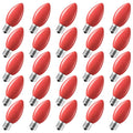 Minetom C9 LED Christmas Light Bulbs, 25 Pack, Shatterproof, Red, E17 Base, Dimmable