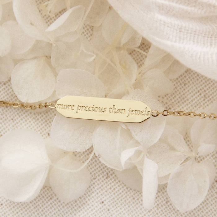 More Precious Than Jewels Proverbs 31 Bracelet: Silver