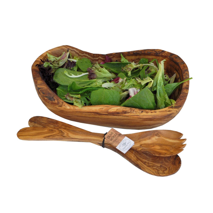 Naturally Med Olive Wood Natural Fruit Bowl/Salad Bowl/Serving Bowl 12.5"