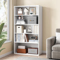NELYE Basic Open Shelf Bookcase - 5-Tier Wooden Cube Storage Shelves Split Bookshelf, White