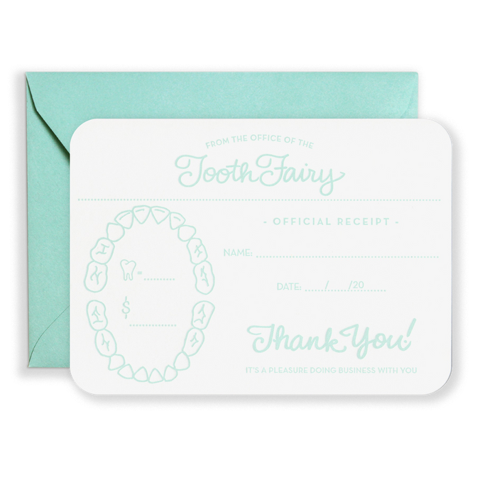 Official Receipts from The Tooth Fairy