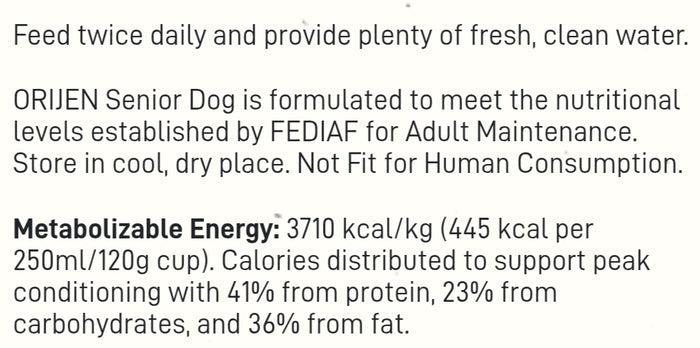 ORIJEN Senior Chicken, Turkey, Fish & Egg 85:15 Grain Free Dry Dog Food