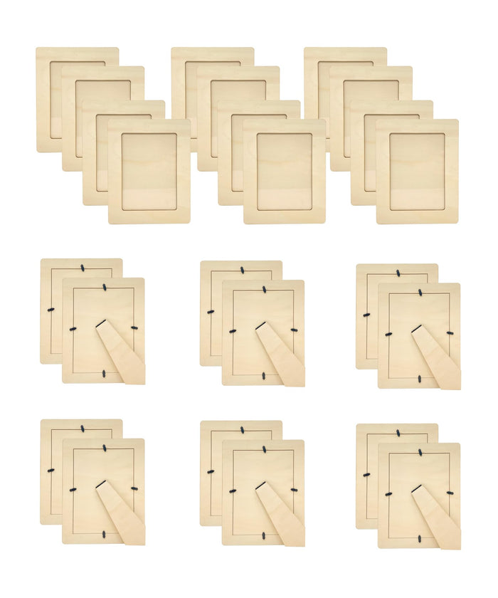 Pack of 24 Wooden Picture Frames Unfinished Wood Photos Frames 5x7 for Crafts