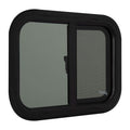 RecPro RV Window Replacement | Teardrop Style | 20inW x 15inH | Horizontal Sliding | Black | Model RP-WIN
