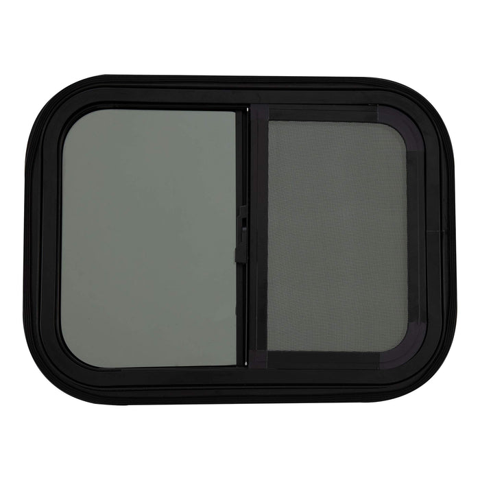RecPro RV Window Replacement | Teardrop Style | 20inW x 15inH | Horizontal Sliding | Black | Model RP-WIN