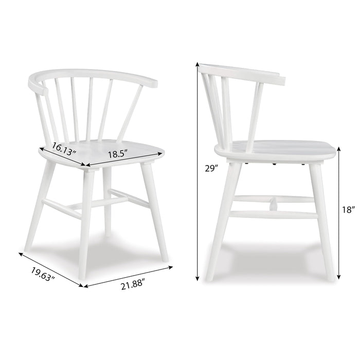 Roundhill Furniture Alwynn Contemporary Wooden Spindle Back Dining Chairs, Set of 2, White