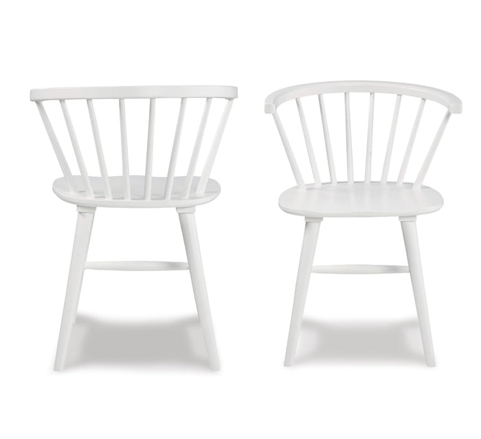 Roundhill Furniture Alwynn Contemporary Wooden Spindle Back Dining Chairs, Set of 2, White