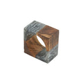 Saro Lifestyle Wooden Fusion Resin Napkin Ring (Set of 4), Grey
