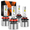 SEALIGHT H11 9005 Fog Light Bulbs, 140,000LM Brightness, 6500K Cool White, X4i 9005+H11, 4 Pack