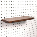 SEMPOMA Walnut Finish Solid Wood Pegboard Shelf for 1/4" Metal Pegboard