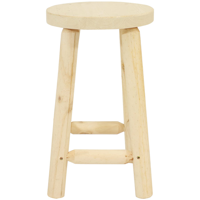 Sunnydaze 24-Inch Fir Wood Backless Counter-Height Stool - Unfinished