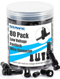 SUNVIE Landscape Lighting Connectors, Waterproof, 12-16 Gauge, 80 Pack, Black, Model 603977462804